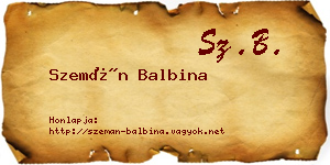 Szemán Balbina névjegykártya